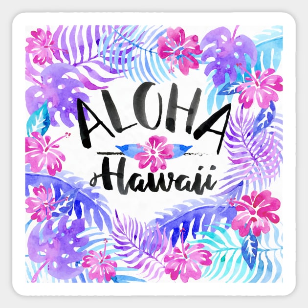 Aloha Hawaii Tropical Fern Watercolor Sticker by Makanahele